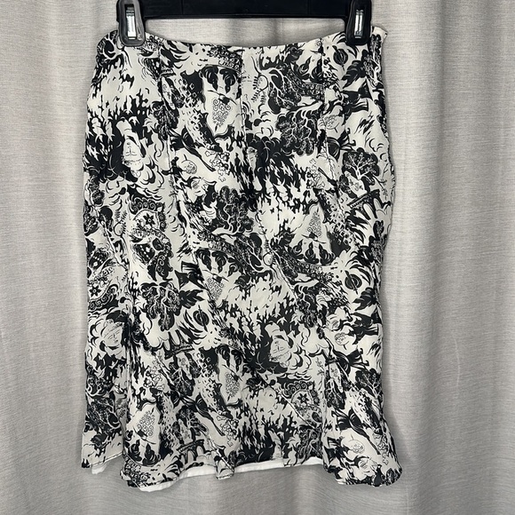 VINTAGE DRAMA SAMURAI GRAPHIC PRINT CHIFFON SKIRT - Picture 6 of 9